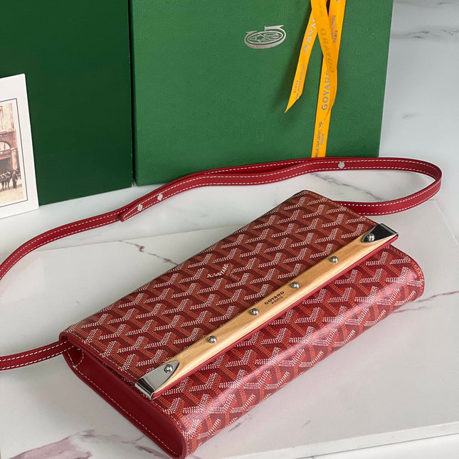 MONTE-CARLO PM CLUTCH 25 IN CLASSIC RED GOYARDINE CANVAS