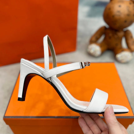 Glamour 75 Sandal White Leather