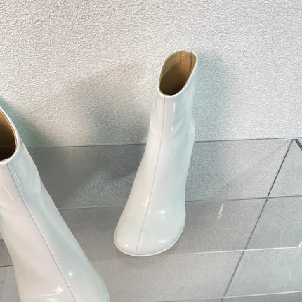 ATOMIC ANKLE BOOT IN WHITE CALFSKIN 75 MM