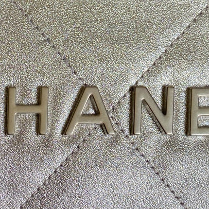 CC HOBO MINI 20CM SILVER LAMBSKIN