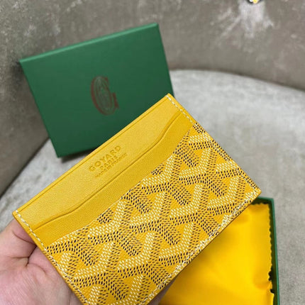 SAINT-SULPICE CARD WALLET 10 IN YELLOW GOYARDINE CANVAS AND CALFSKIN