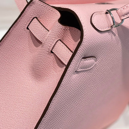 KELLY 25CM IN ROSE SAKURA SWIFT CALFSKIN SILVER HARDWARE