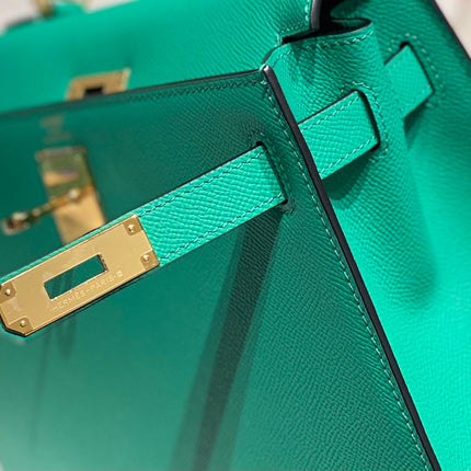 KELLY 28CM IN VERT VERTIGO EPSOM CALFSKIN GOLD HARDWARE