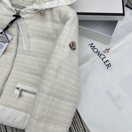 MONCLER 25S TWEED DOWN HOODED JACKET 256