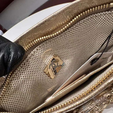 CHANEL 26S PARIS-GREECE MEDALLION CROSSBODY BAG 19 IN GOLD METALLIC LAMBSKIN GOLD HARDWARE