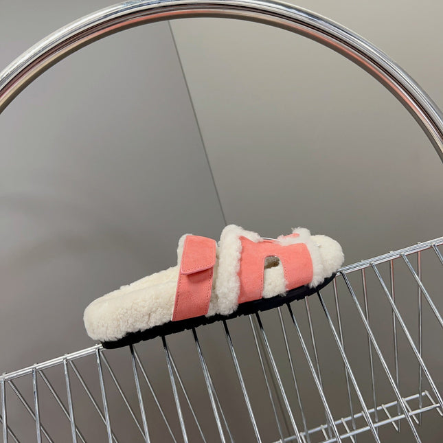 HM 26S SANDAL IN CREAM WHITE WOOL AND LIGHT PINK SUEDE