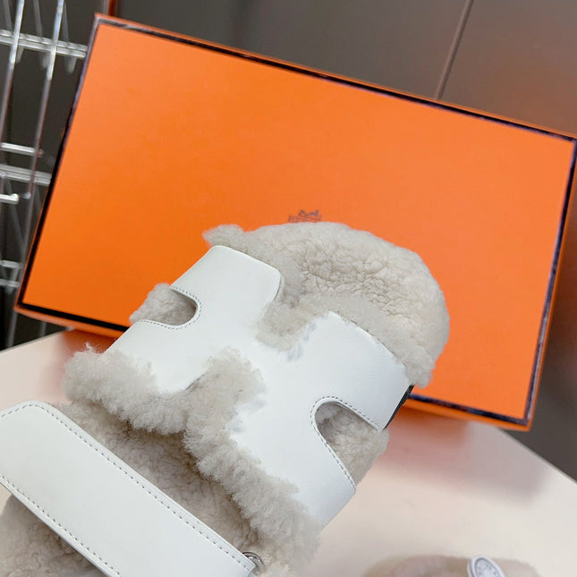 HM 26S SANDAL IN WHITE WOOL AND CALFSKIN