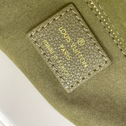 NEVERFULL MM 32 KHAKI CREAM MONOGRAM EMPREINTE LEATHER