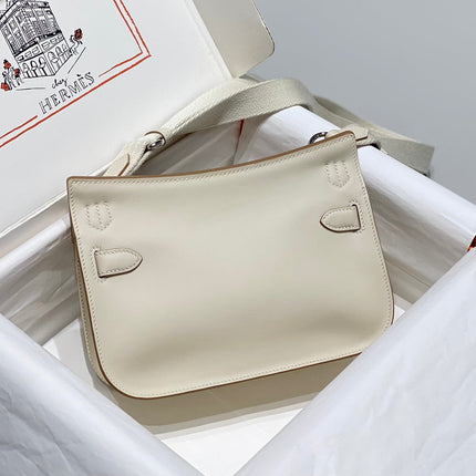 HM JYPSIERE SHOULDER BAG 23 IN BEIGE CALFSKIN SILVER HARDWARE
