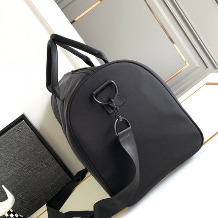 CC TRAVEL BAG 45 IN BLACK CANVAS WITH WHITE LOGO