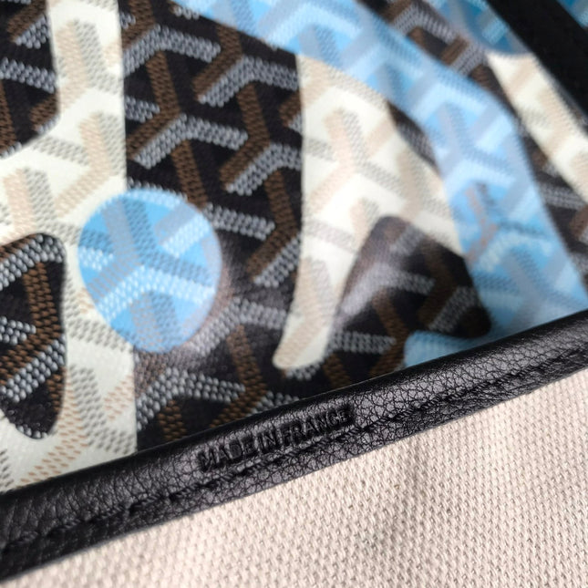 SAINT LOUIS GM BAG 40 IN BLUE LETTRES CAMOUFLAGE GOYARDINE CANVAS