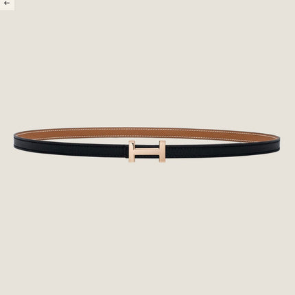 HM FOCUS BUCKLE & REVERSIBLE BLACK AND TAWNY BROWN LEATHER STRAP 13MM COPPER HARDWARE