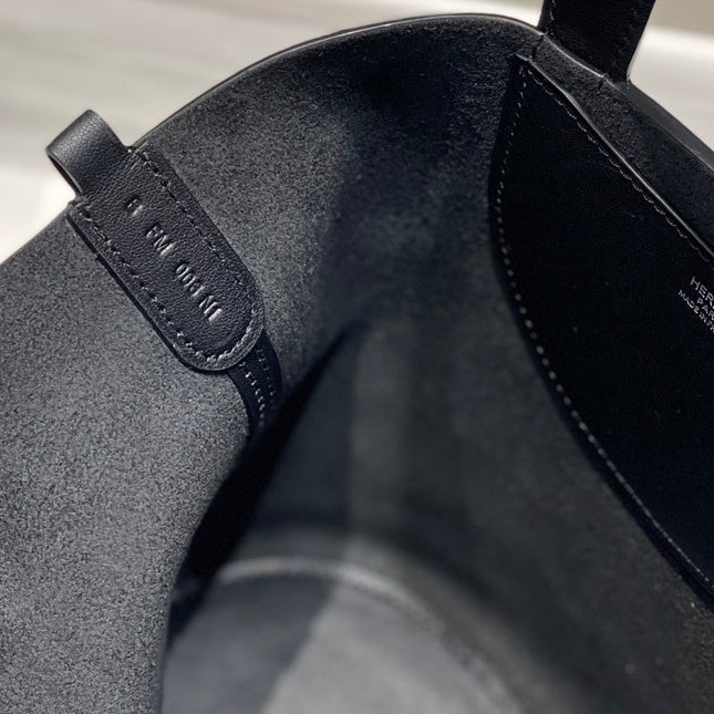 HERMES 25S IN THE LOOP 18 IN BLACK CALFSKIN SILVER HARDWARE