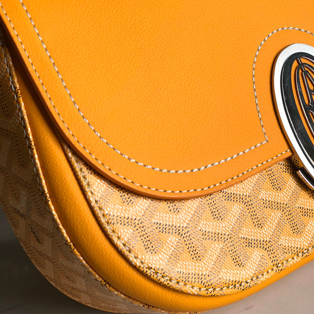 233 BAG 25 IN YELLOW CALFKIN AND GOYARDINE CANVAS
