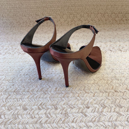 GAP CRYSTAL-BUCKLE SLIDE SANDALS IN SHIRAZ RED SILK