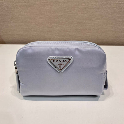 PRADA 26S HANDBAG 12 IN LIGHT GRAY NYLON
