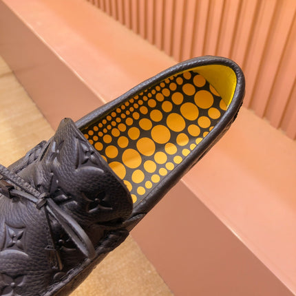 LV LOAFER IN BLACK EMBOSSED CALFSKIN