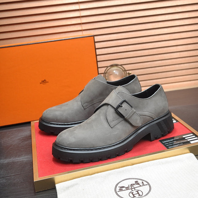 HM MONK STRAP GRAY SUEDE