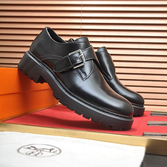 HM MONK STRAP GLOSSY BLACK CALFSKIN