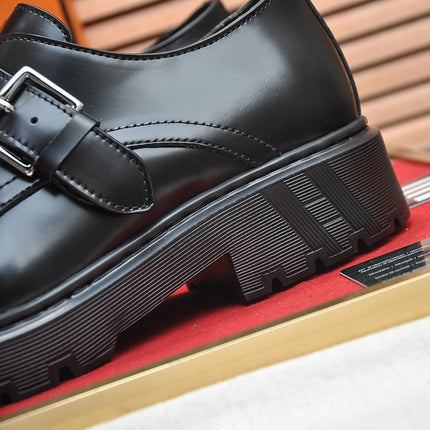 HM MONK STRAP GLOSSY BLACK CALFSKIN