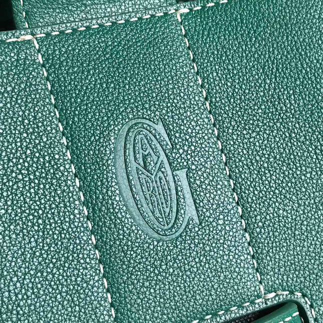 SAIGON SOUPLE BAG 34 IN GREEN GOYARDINE CANVAS AND CALFSKIN