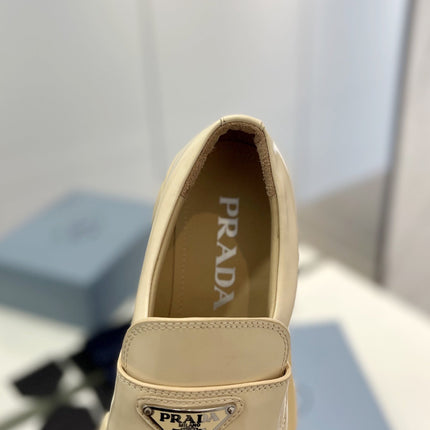 PRA BRUSHED LEATHER MONOLITH LOAFERS BEIGE