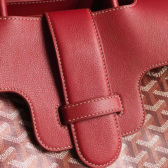 SAIGON SOUPLE BAG 34 IN PERSIAN RED GOYARDINE CANVAS AND CALFSKIN