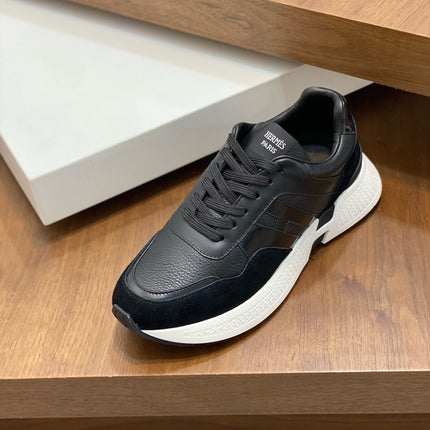 HM HOGAN SNEAKER BLACK CALFSKIN AND SUEDE
