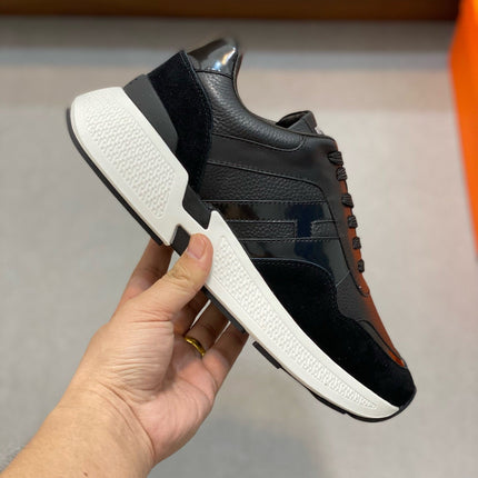 HM HOGAN SNEAKER BLACK CALFSKIN AND SUEDE
