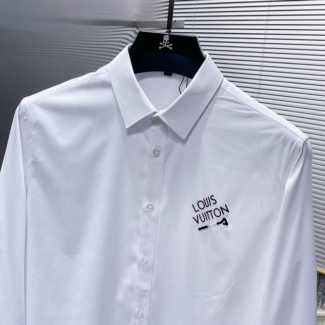 LV BASIC LONG-SLEEVED SHIRT WHITE COTTON 238818