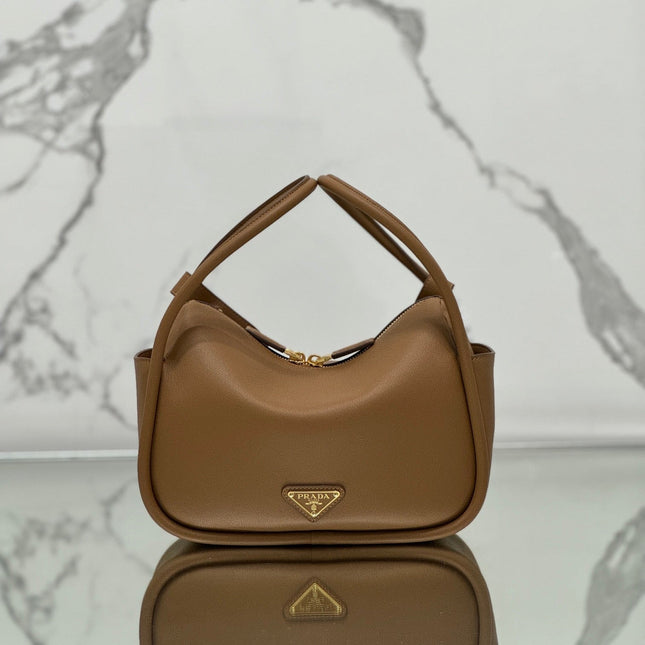 DARLING HANDBAG 25 IN RUSSET BROWN SOFT GRAIN LAMBSKIN