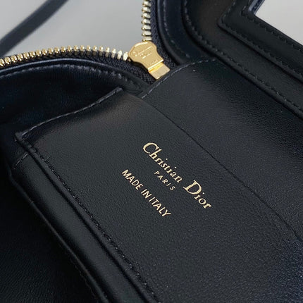 MINI CARO VANITY 16 BLACK TWEED AND LAMBSKIN