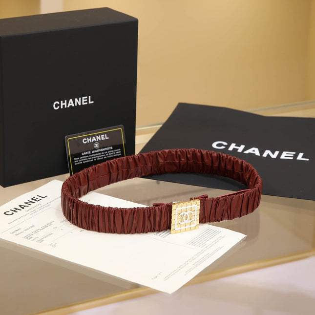 CHANEL 26S BELT 30 MM IN BROWN CALFSKIN 658426