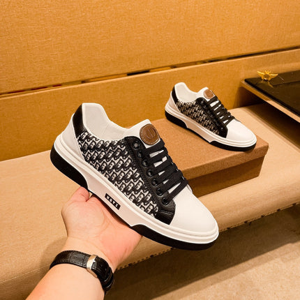 CD LOW TOP SNEAKER WHITE AND BLACK CALFSKIN