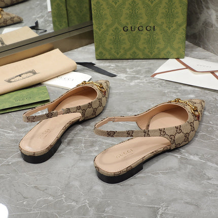 GG  Flat Sandals Brown Caro