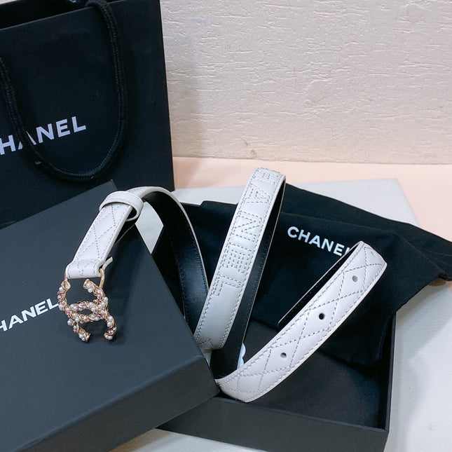 CHANEL 26S BELT 20 MM IN WHITE CALFSKIN 655204
