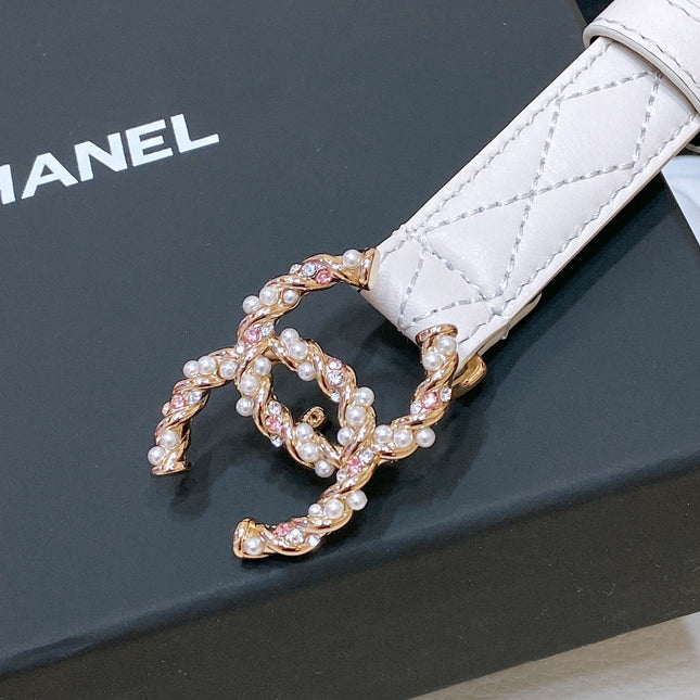CHANEL 26S BELT 20 MM IN WHITE CALFSKIN 655204