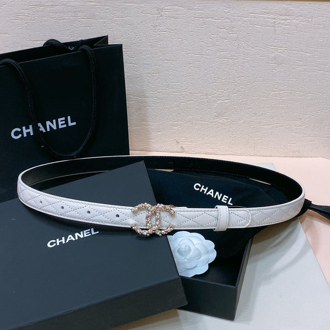 CHANEL 26S BELT 20 MM IN WHITE CALFSKIN 655204