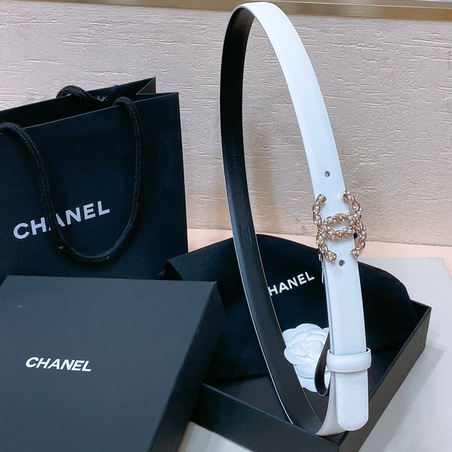 CHANEL 26S BELT 20 MM IN WHITE CALFSKIN 655208