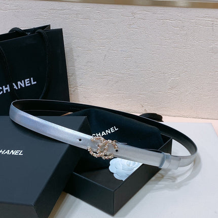 CHANEL 26S BELT 20 MM IN SILVER CALFSKIN 655209