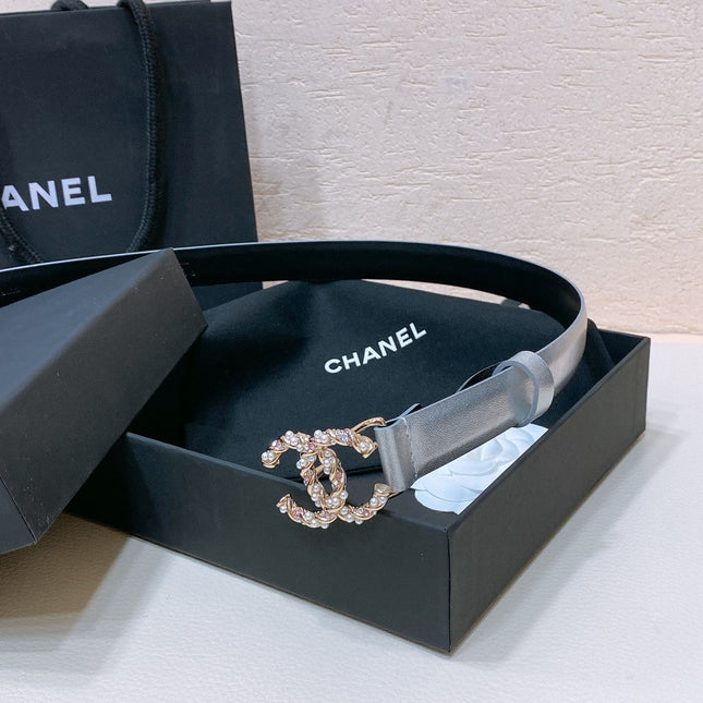 CHANEL 26S BELT 20 MM IN SILVER CALFSKIN 655209