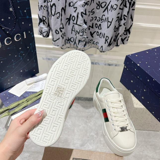 GG ACE 30 SUPREME TRAINER WHITE CALFSKIN