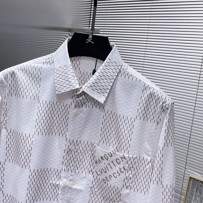 LV LONG-SLEEVED SHIRT IN WHITE DAMIER COTTON 238802