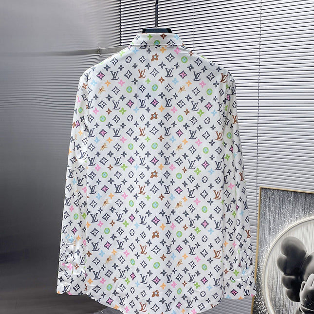LV LONG-SLEEVED SHIRT IN WHITE MONOGRAM COTTON 238801