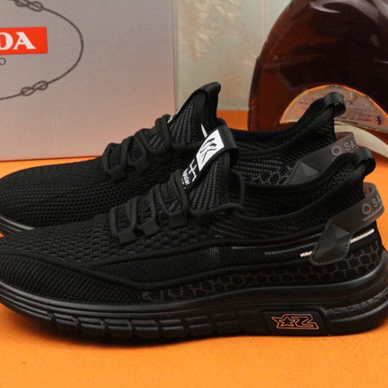 PRA SNEAKER IN BLACK BREATHABLE FLYKNIT STRETCH FABRIC