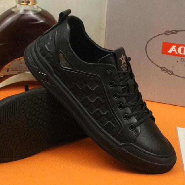 PRA SNEAKER IN BLACK EMBOSSED CALFSKIN