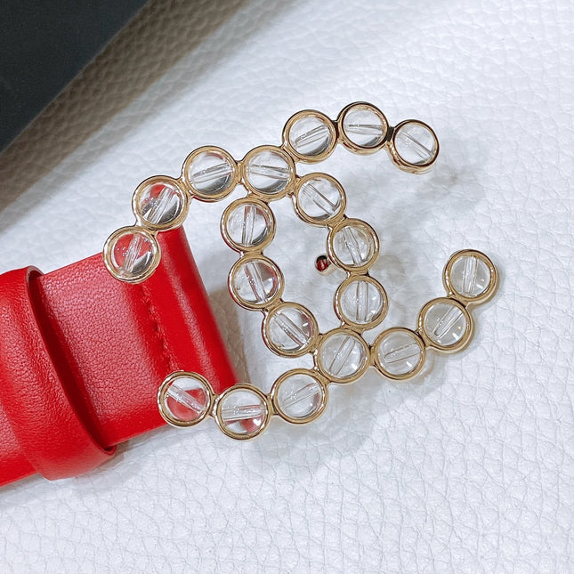 CHANEL 26S BELT 30 MM IN RED CALFSKIN 670906