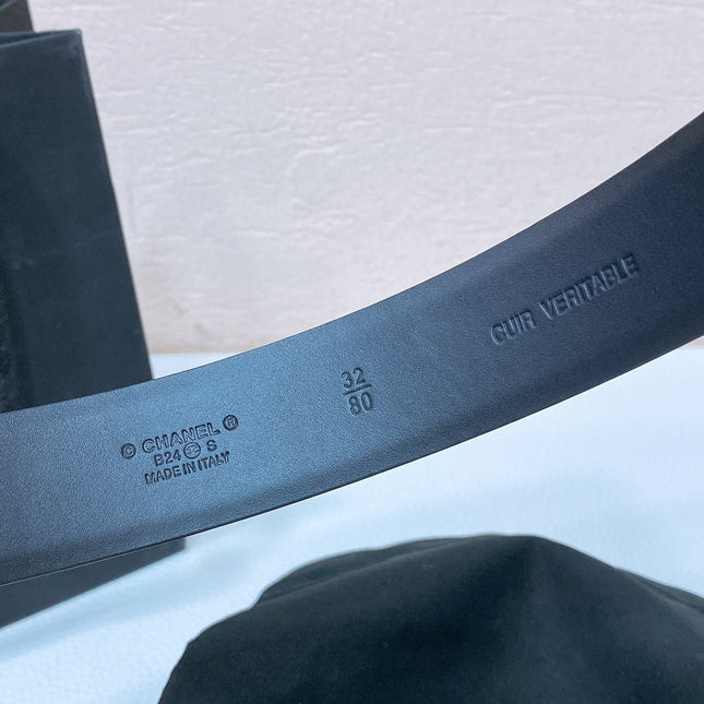 CHANEL 26S BELT 30 MM IN BLACK CALFSKIN 670907