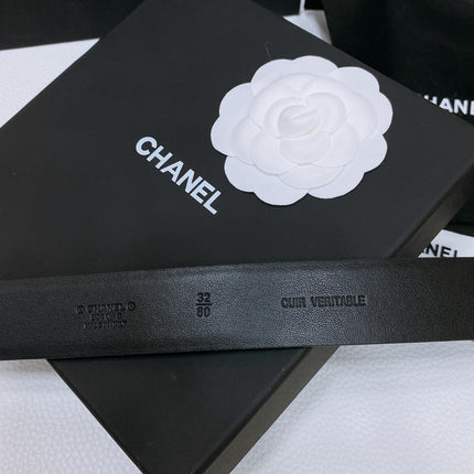 CHANEL 26S BELT 30 MM IN BLACK CALFSKIN 670908