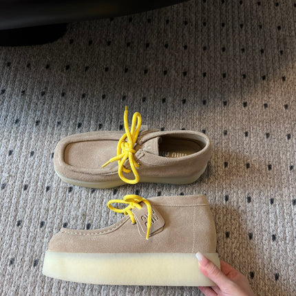 MIUMIU 26S CHUKKA BOOTS IN LIGHT BROWN SUEDE